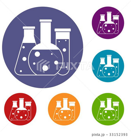 Laboratory flasks icons set Laboratory flasks icons set 33152393