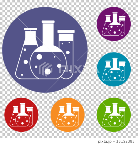 Laboratory flasks icons set Laboratory flasks icons set 33152393