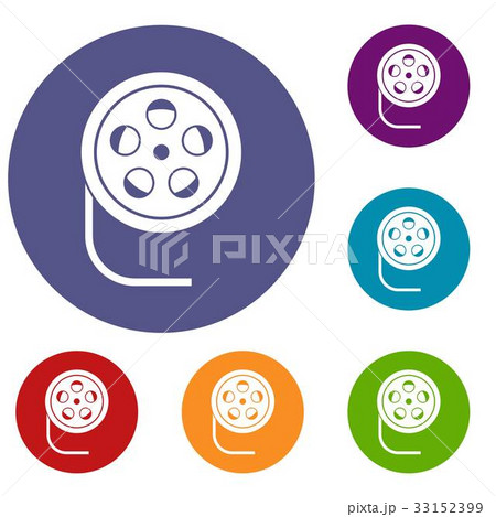 Reel with film icons set Reel with film icons set 33152399