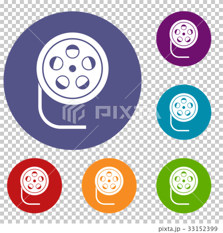 Reel with film icons set Reel with film icons set 33152399