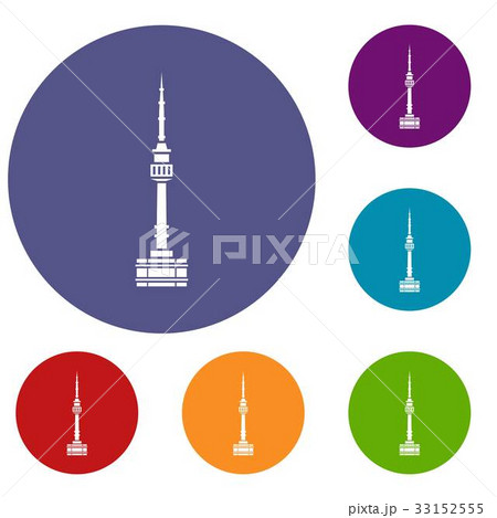 Namsan tower in Seoul icons set Namsan tower in Seoul icons set 33152555