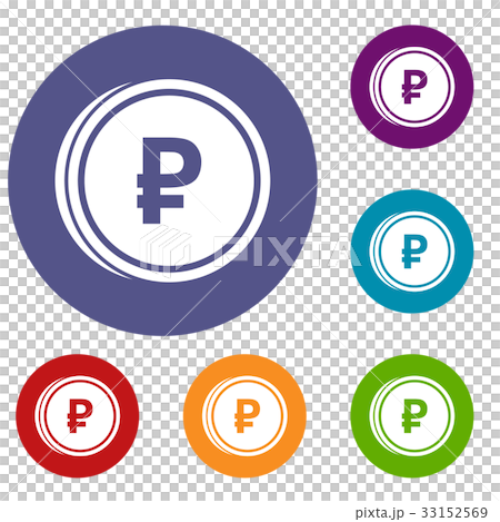 Coin ruble icons set 33152569