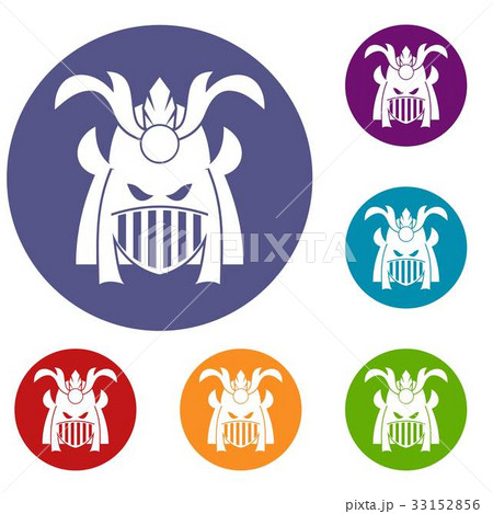 Tribal helmet icons set Tribal helmet icons set 33152856