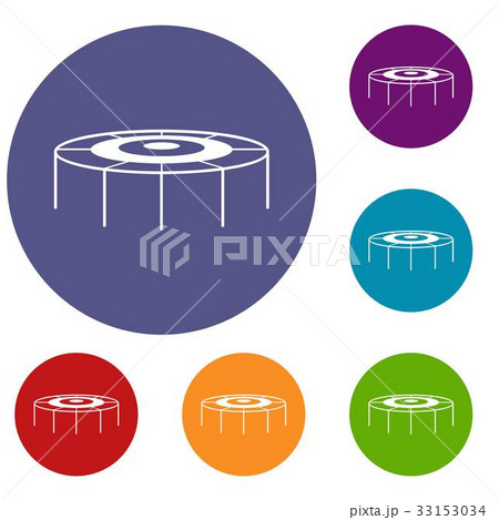 Trampoline icons set 33153034