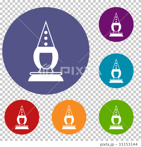Pierrot clown icons set 33153144