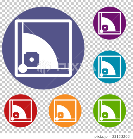 Baseball field icons set Baseball field icons set 33153203