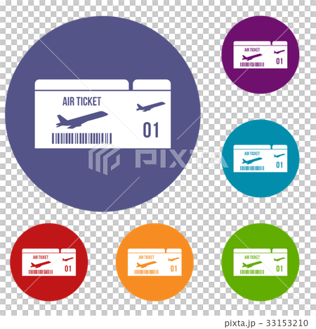 Airline boarding pass icons set Airline boarding pass icons set 33153210