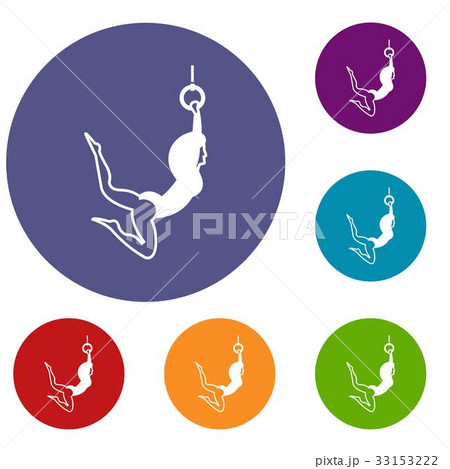 Female aerialist icons set 33153222