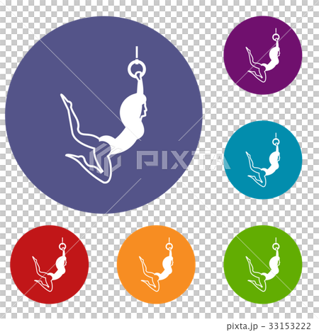 Female aerialist icons set 33153222