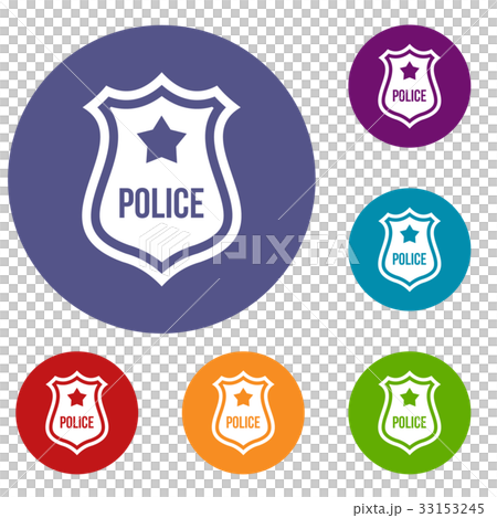 Police badge icons set 33153245