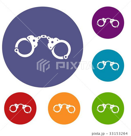 Handcuffs icons set Handcuffs icons set 33153264