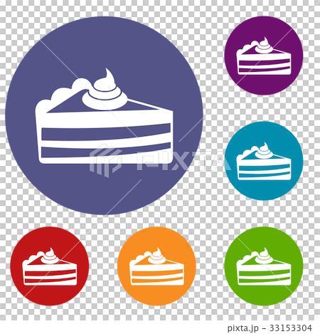 Piece of cake icons set 33153304