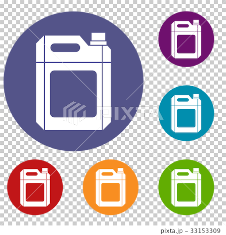 Plastic jerry can icons set 33153309