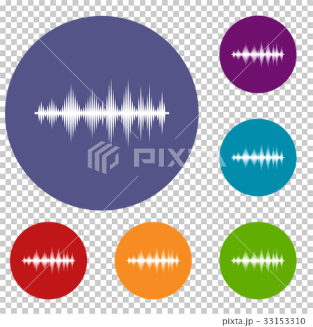 Audio digital equalizer technology icons set 33153310