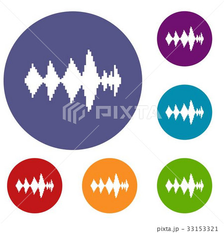 Audio digital equalizer technology icons set Audio digital equalizer technology icons set 33153321