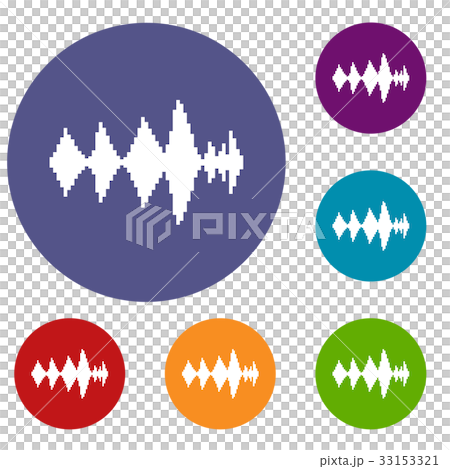 Audio digital equalizer technology icons set Audio digital equalizer technology icons set 33153321
