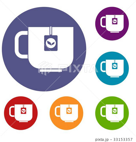 Cup of tea icons set 33153357