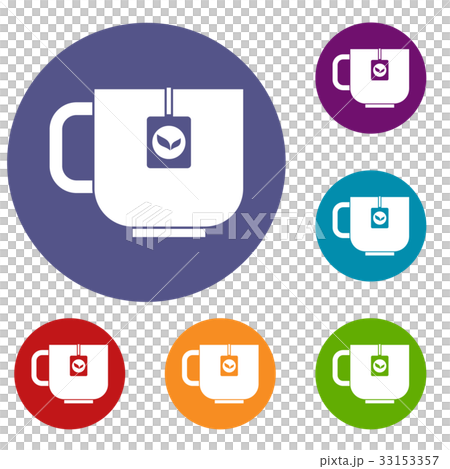 Cup of tea icons set 33153357
