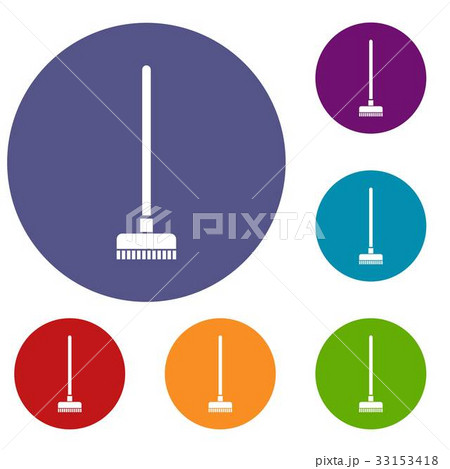 Brush for a floor icons set 33153418