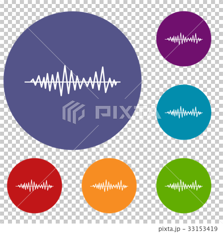 Music sound waves icons set Music sound waves icons set 33153419