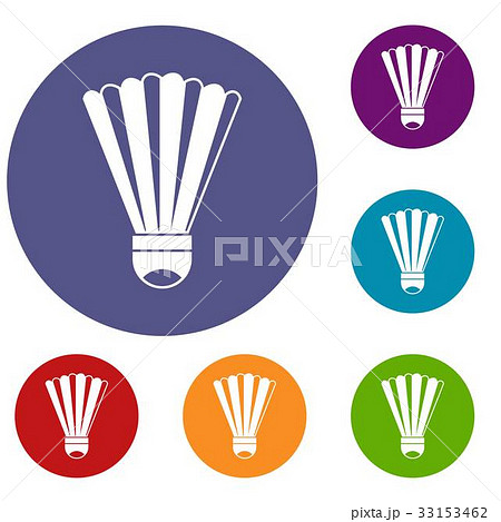 Shuttlecock icons set Shuttlecock icons set 33153462
