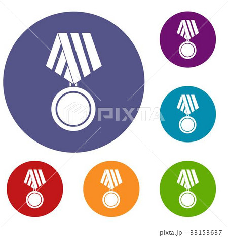 Military medal icons set Military medal icons set 33153637