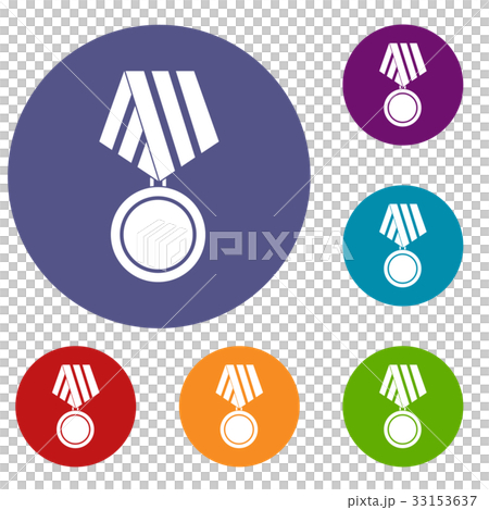 Military medal icons set Military medal icons set 33153637