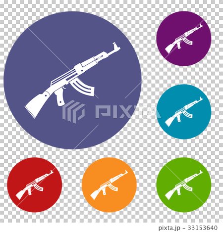 Submachine gun icons set Submachine gun icons set 33153640