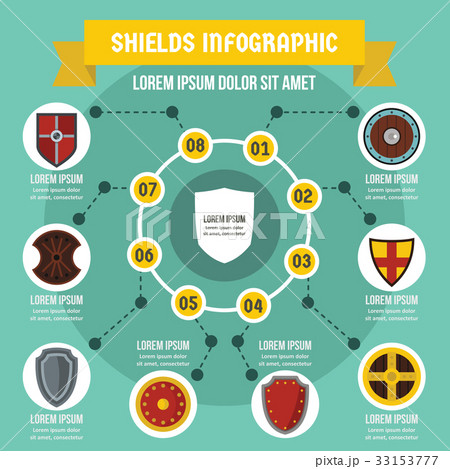 Shields infographic concept, flat style Shields infographic concept, flat style 33153777
