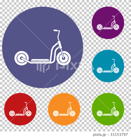 Kick scooter icons set 33153797