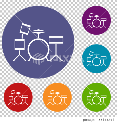 Drum kit icons set 33153841
