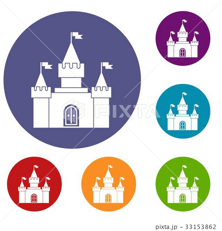 Fortress icons set 33153862