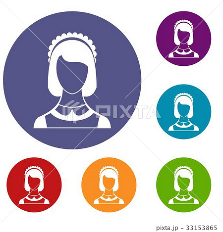 Maid icons setのイラスト素材 [33153865] - PIXTA