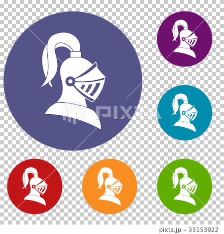 Medieval helmet icons set Medieval helmet icons set 33153922