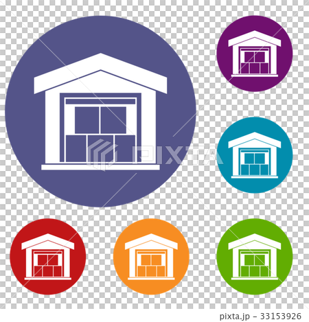 Warehouse building icons set Warehouse building icons set 33153926
