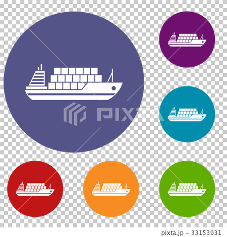 Cargo ship icons set Cargo ship icons set 33153931