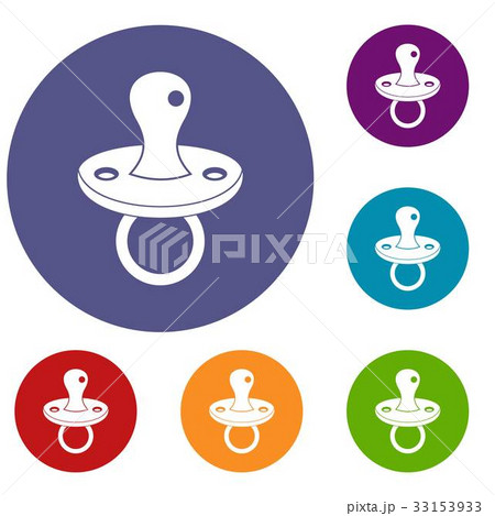 Baby pacifier icons set Baby pacifier icons set 33153933