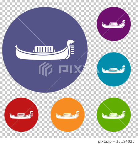 Venice gondola icons set Venice gondola icons set 33154023