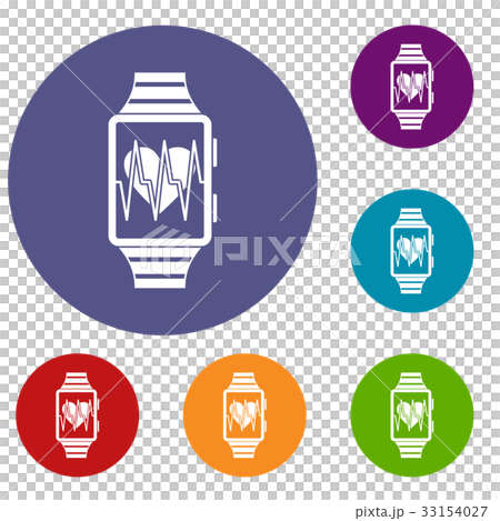 Smartwatch with sport app icons set 33154027