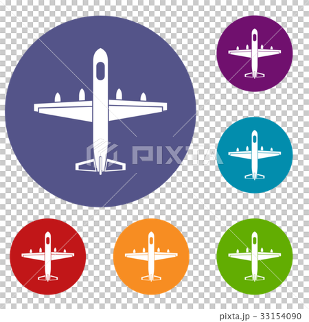 Military plane icons set - Stock Illustration [33154090] - PIXTA