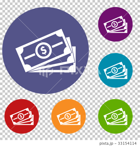 Stack of dollar bills icons set Stack of dollar bills icons set 33154114