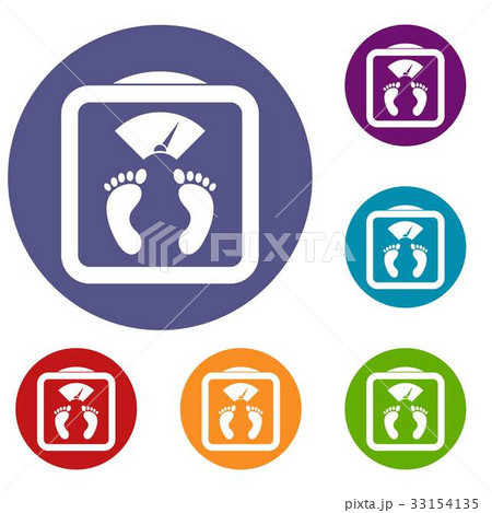 Floor scales icons set Floor scales icons set 33154135