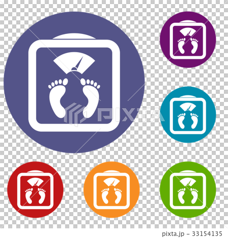 Floor scales icons set Floor scales icons set 33154135