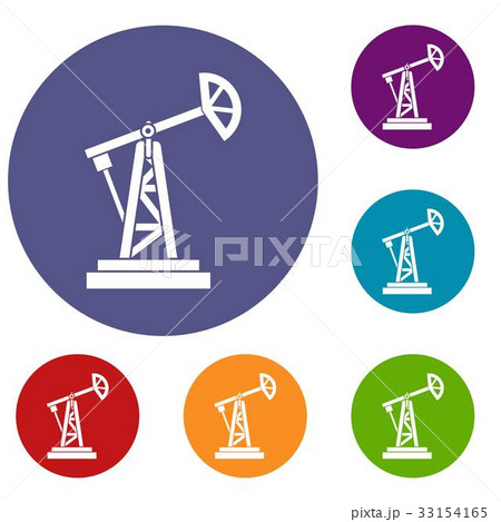 Oil rig icons set 33154165