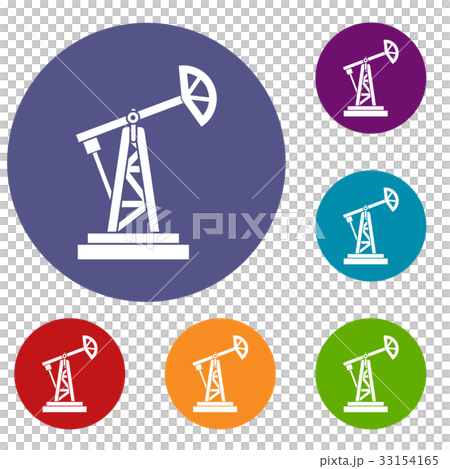 Oil rig icons set 33154165