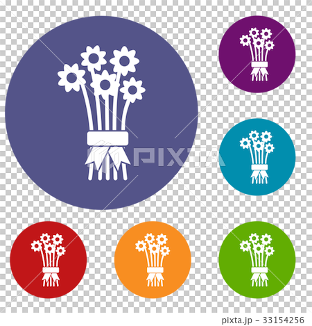 Bouquet of flowers icons set Bouquet of flowers icons set 33154256