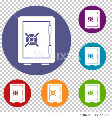 Safety deposit box icons set Safety deposit box icons set 33154262