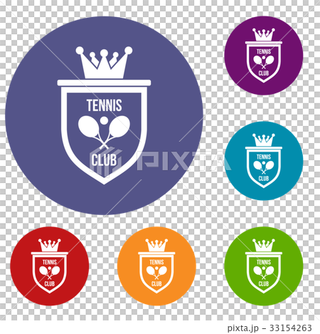 Coat of arms of tennis club icons set Coat of arms of tennis club icons set 33154263