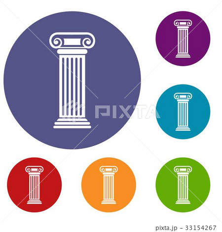 Roman column icons set Roman column icons set 33154267