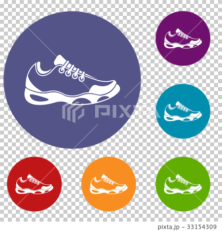 Sneakers for tennis icons set Sneakers for tennis icons set 33154309